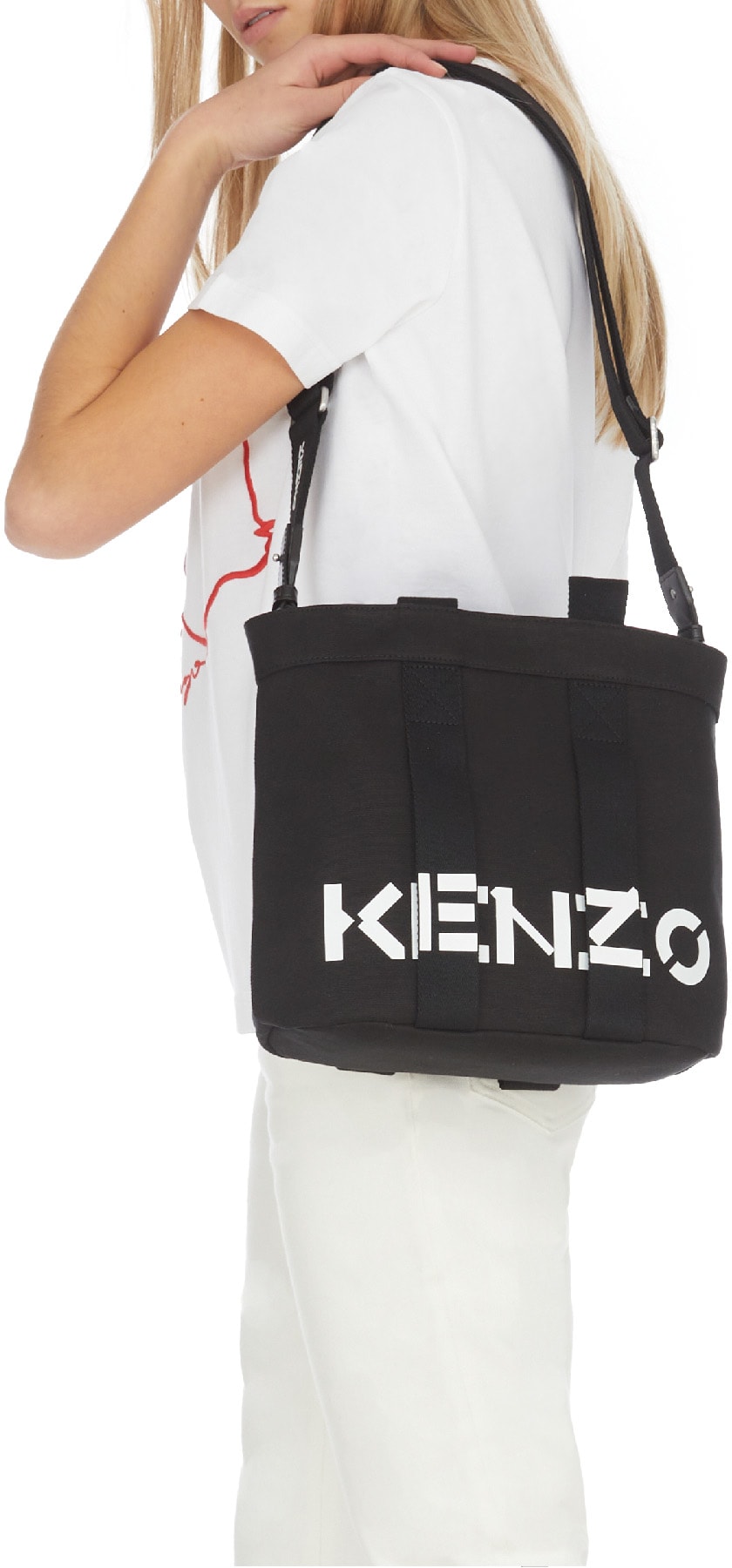 Kenzo: Black Mini Logo Tote Bag - 4