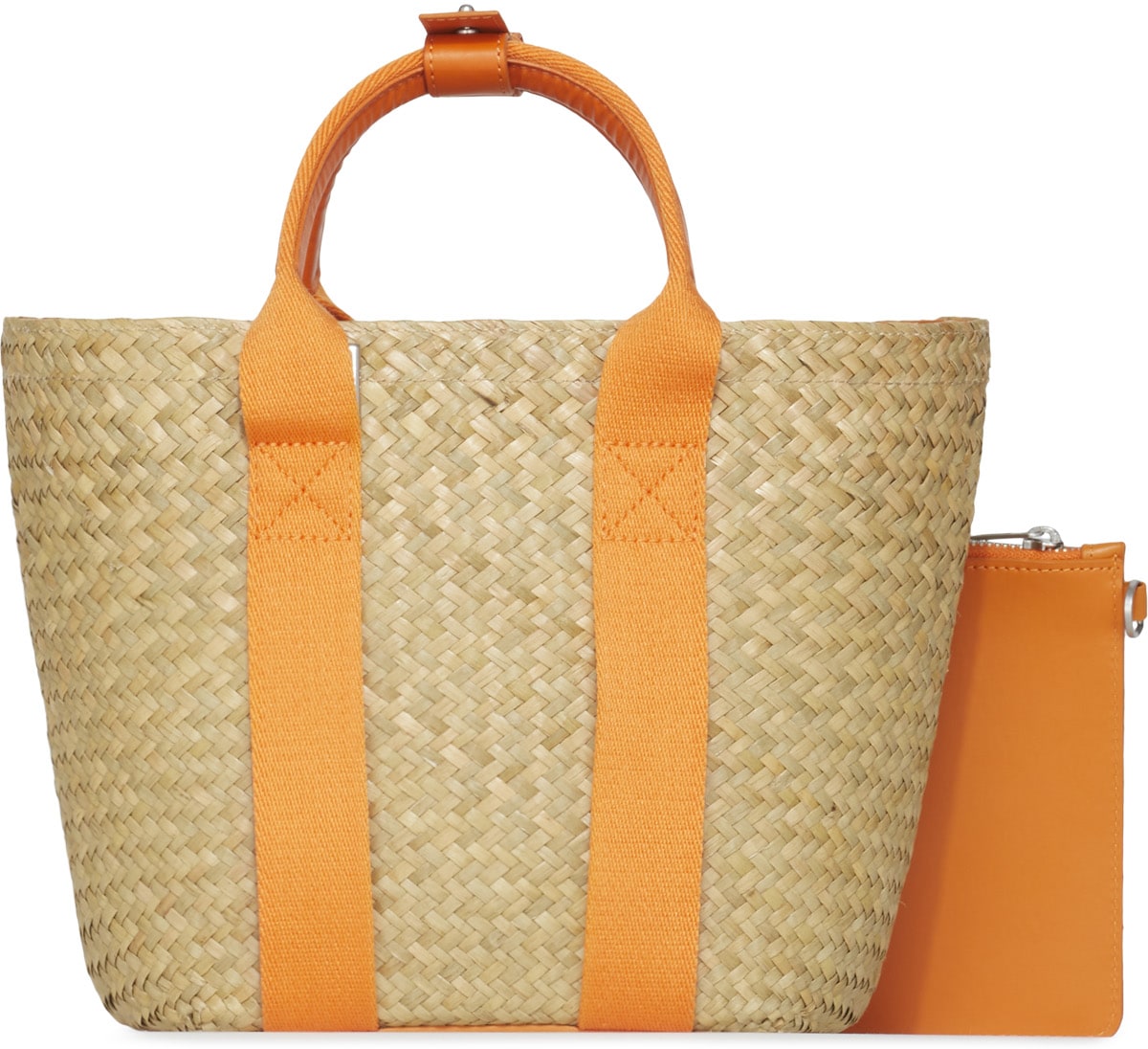 Kenzo: Orange Small Logo Raffia Basket - 2