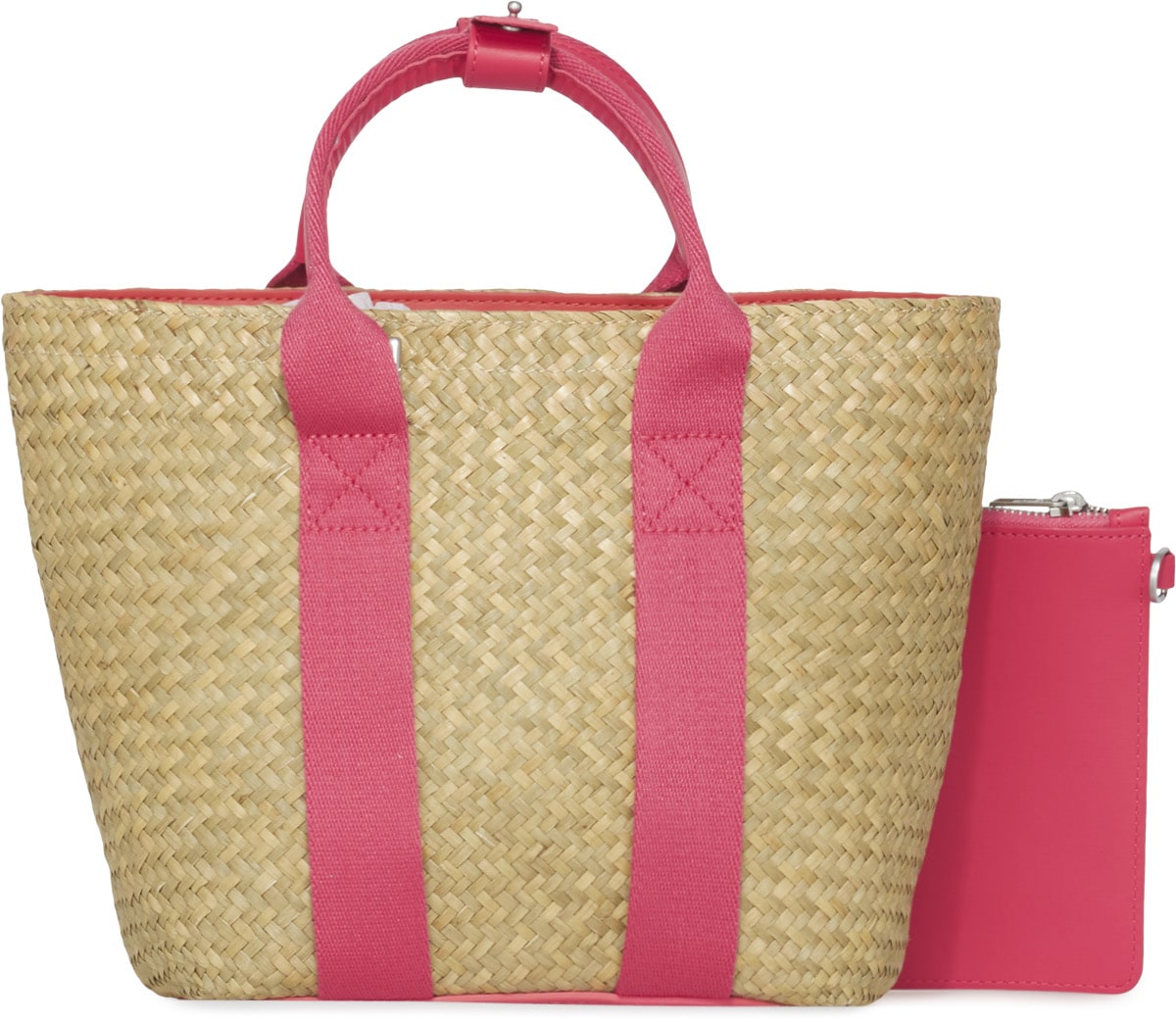 Kenzo: Rose Petit Panier Kenzo Logo en Raphia Rose - 2