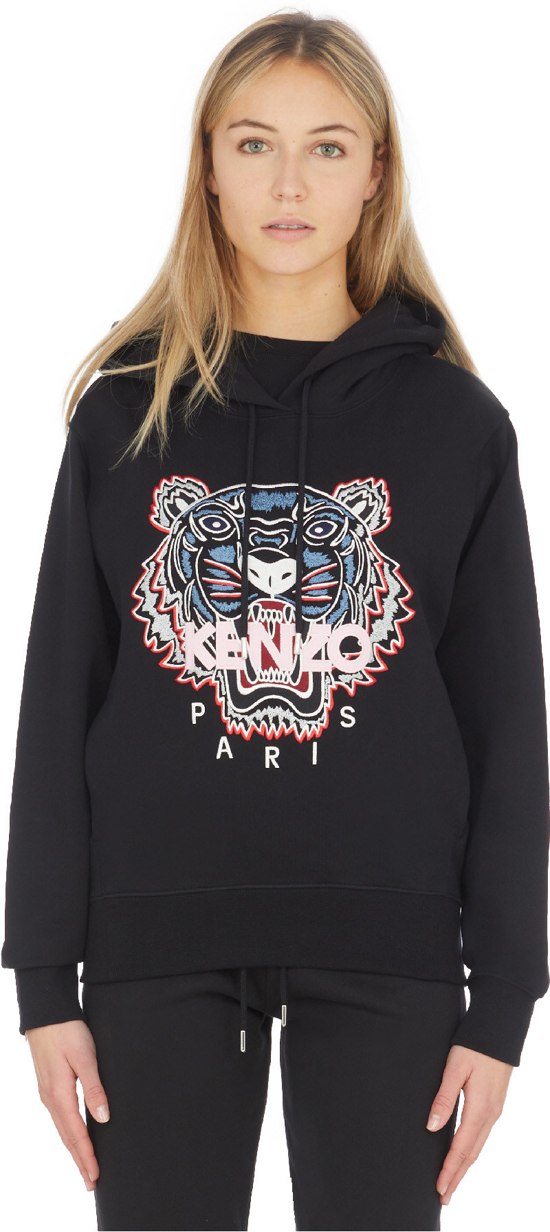 Kenzo: Black Tiger Hoodie - 1
