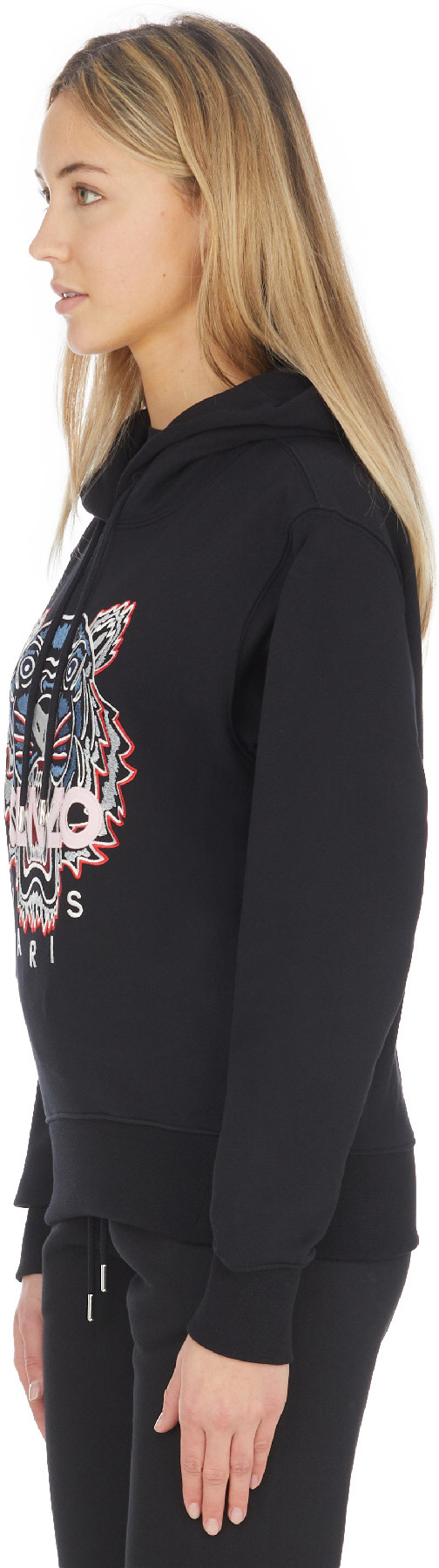 Kenzo: Noir Pull à Capuche Tigre Noir - 2