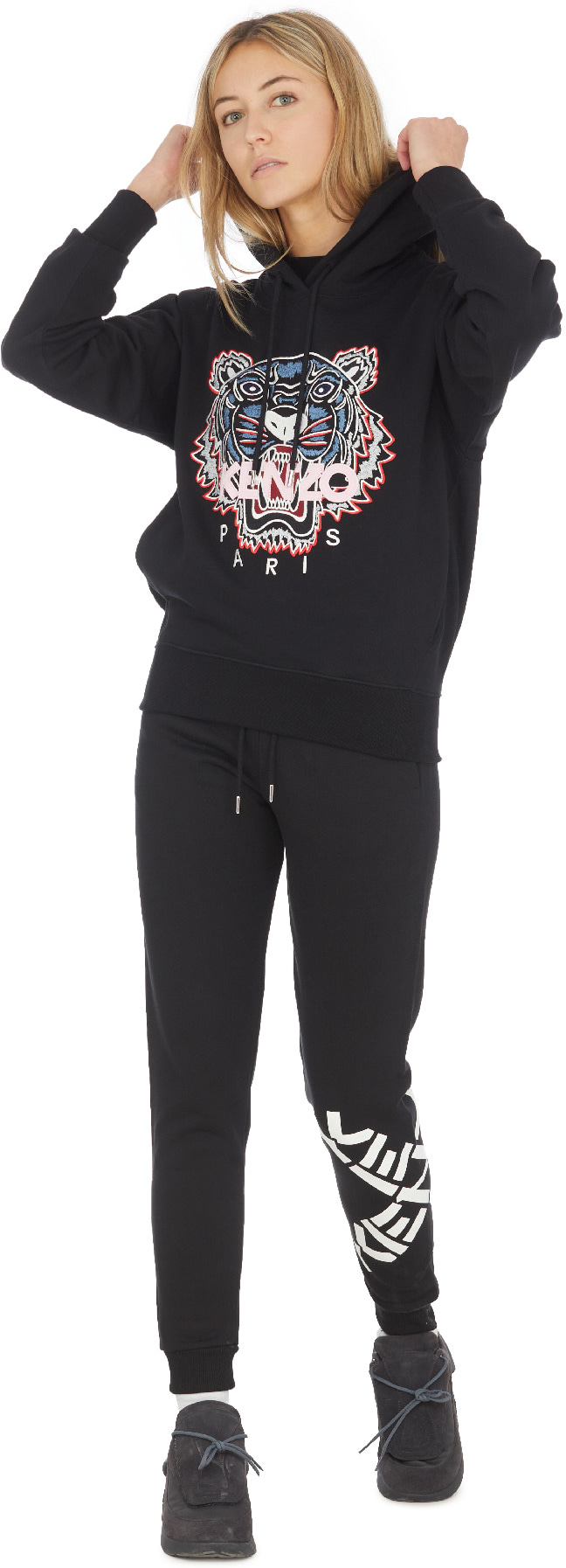 Kenzo: Black Tiger Hoodie - 4