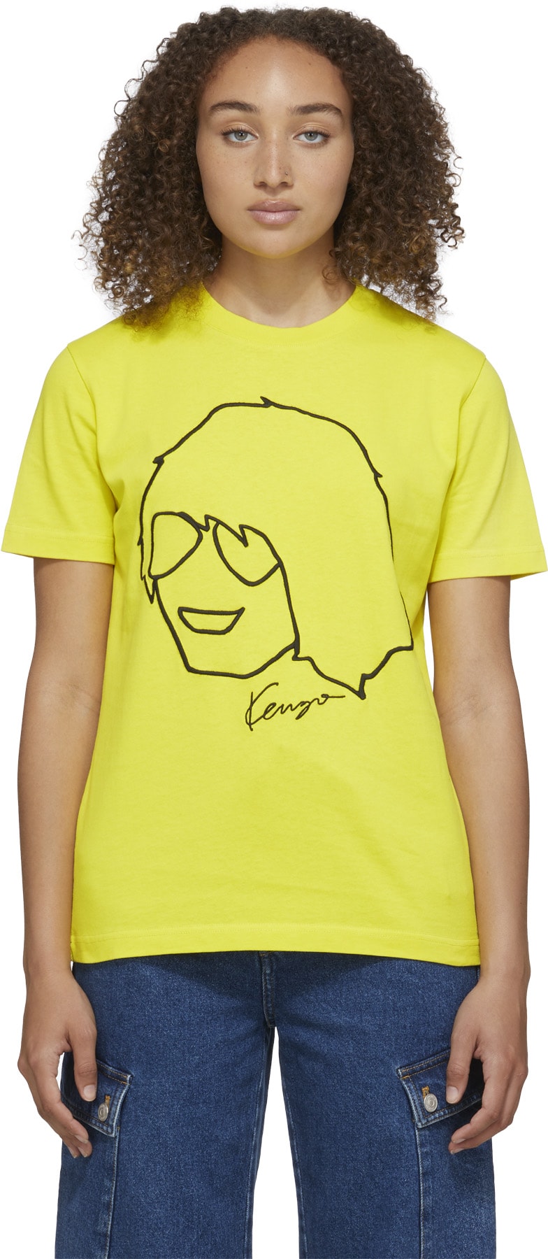 Kenzo: Yellow 'Kenzo Tribute' T-Shirt - 1