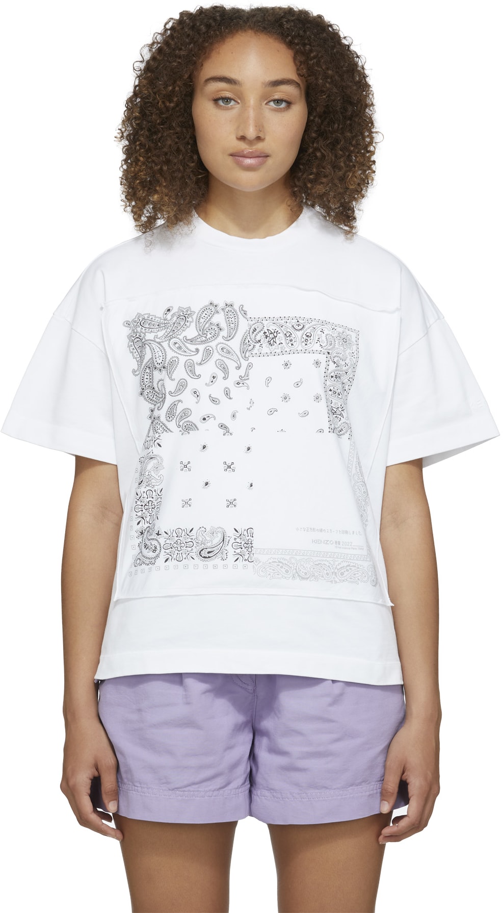 Kenzo: White 'Bandana' Loose T-Shirt - 1