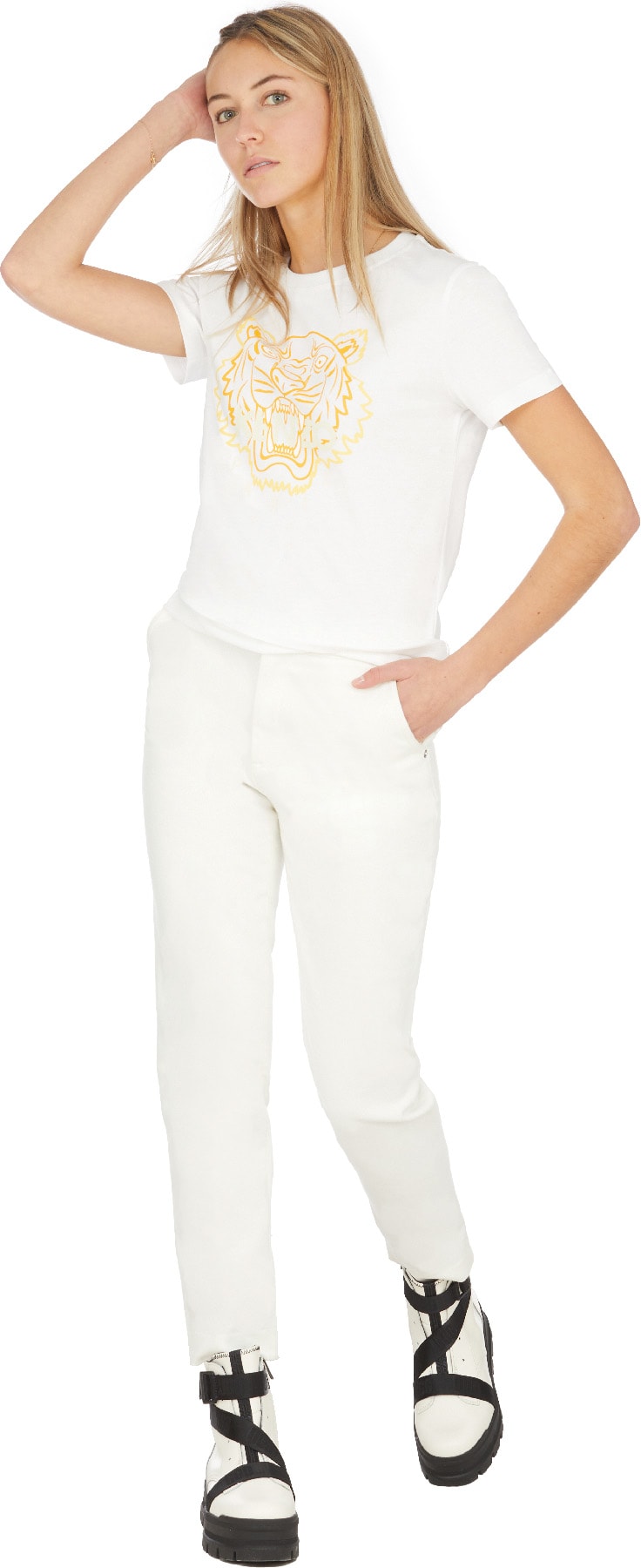 Kenzo: White Classic Tiger T-Shirt - 4
