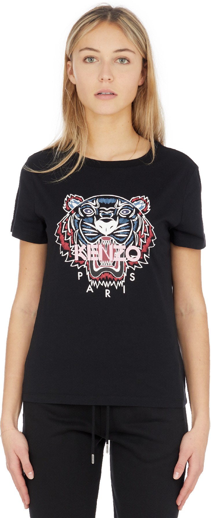 Kenzo: Noir T-Shirt Tigre Noir - 1