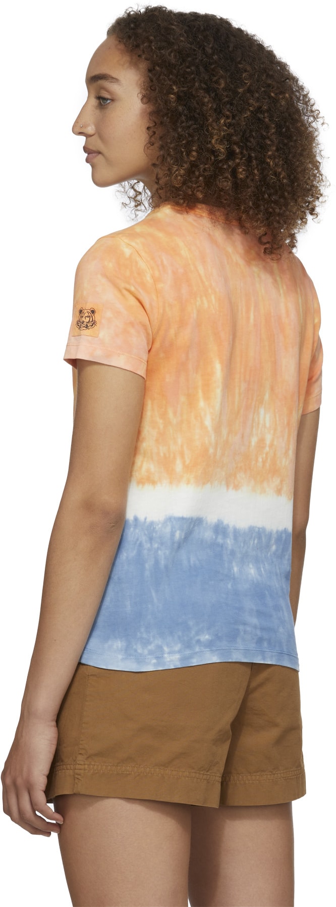 Kenzo: Orange K-Tiger Patch Tie-Dye T-Shirt - 3