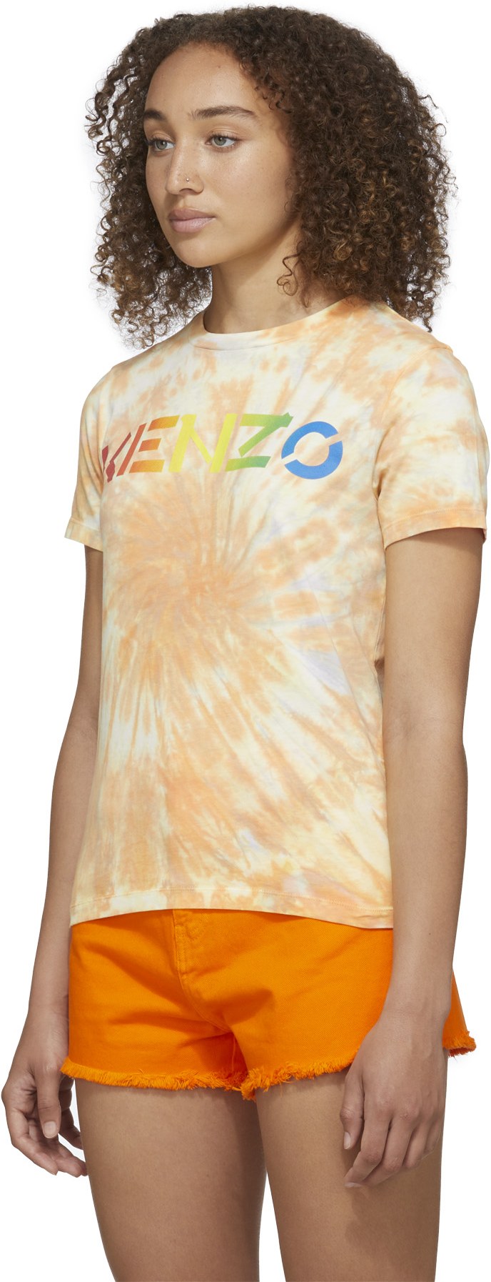 Kenzo: Orange Logo Tie-Dye T-Shirt - 2