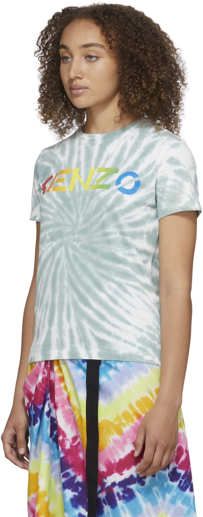 Kenzo: Green Logo Tie-Dye T-Shirt - 2