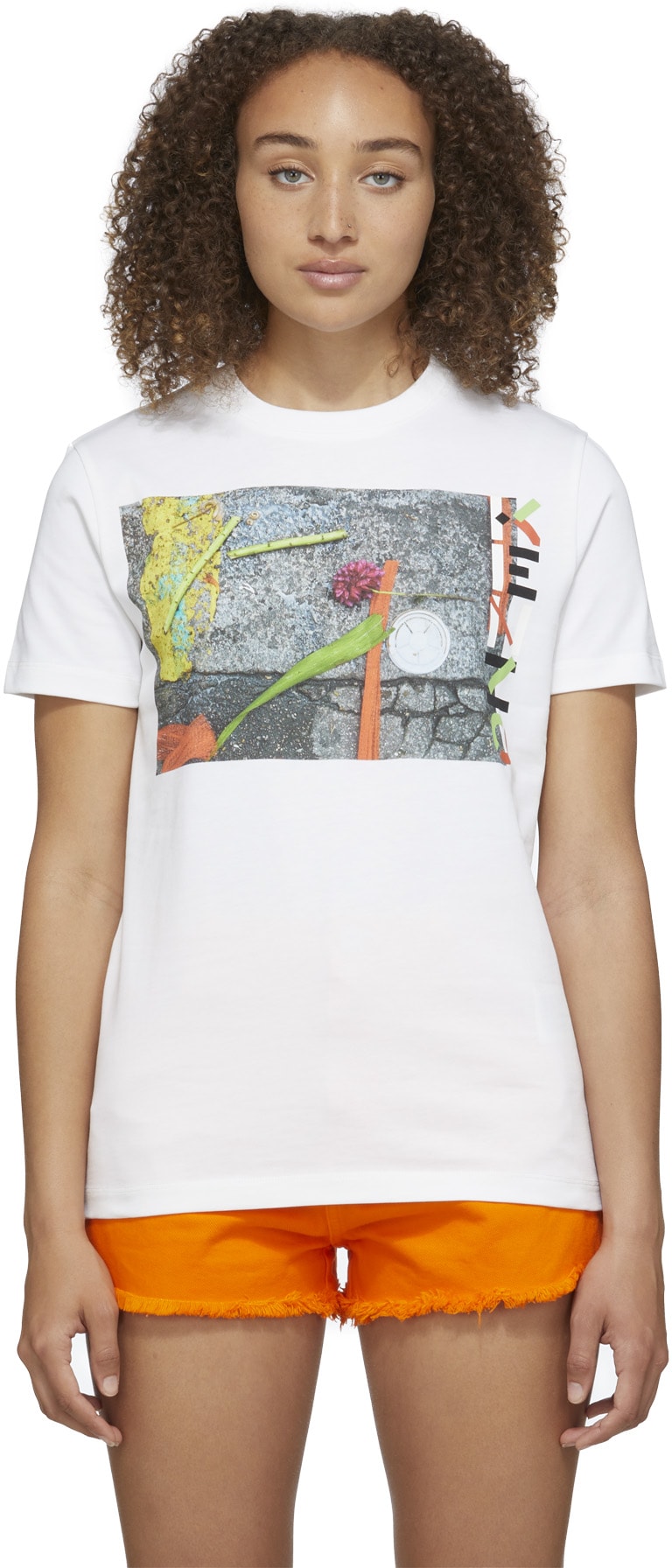 Kenzo: White Graphic Print T-Shirt - 1