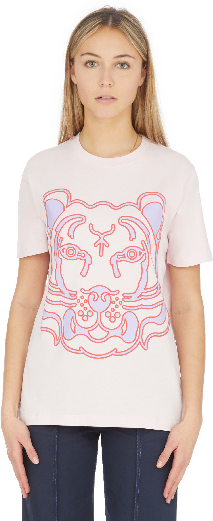 Kenzo: Pink K-Tiger Two-Tone T-Shirt - 1