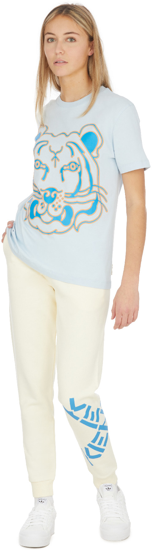 Kenzo: Blue K-Tiger Two-Tone T-Shirt - 4