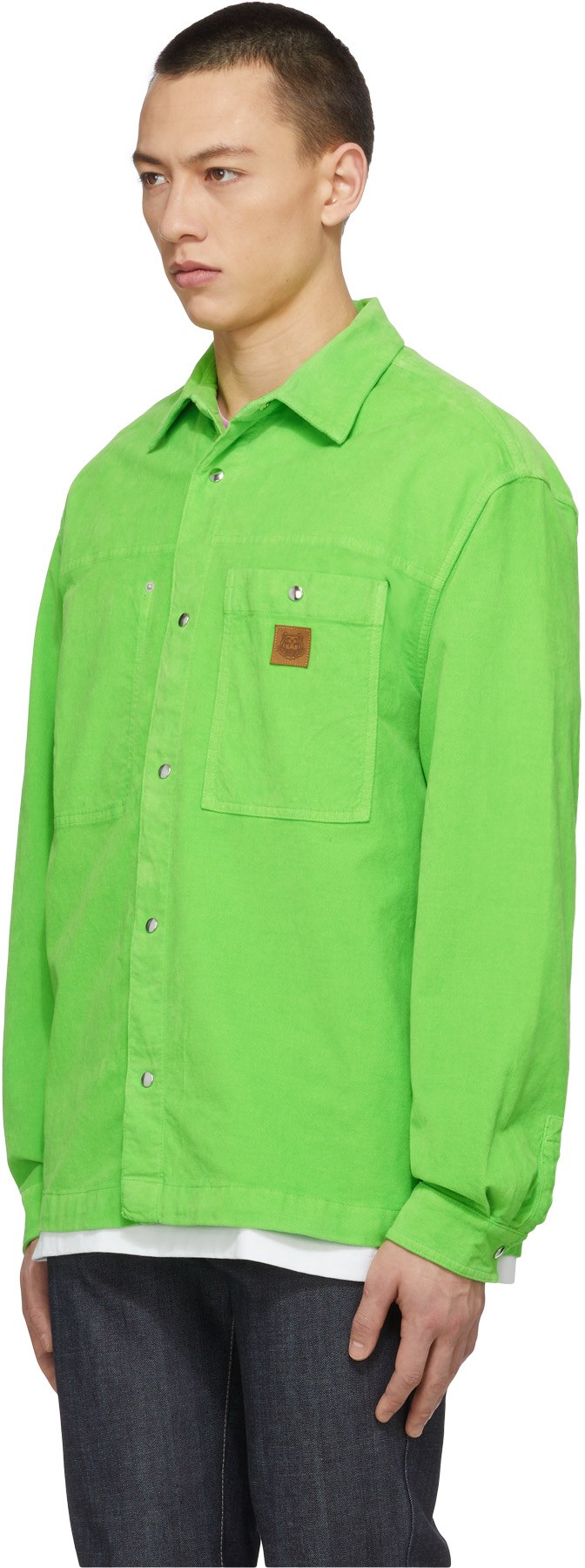 Kenzo: Green Snap Shirt Jacket - 2