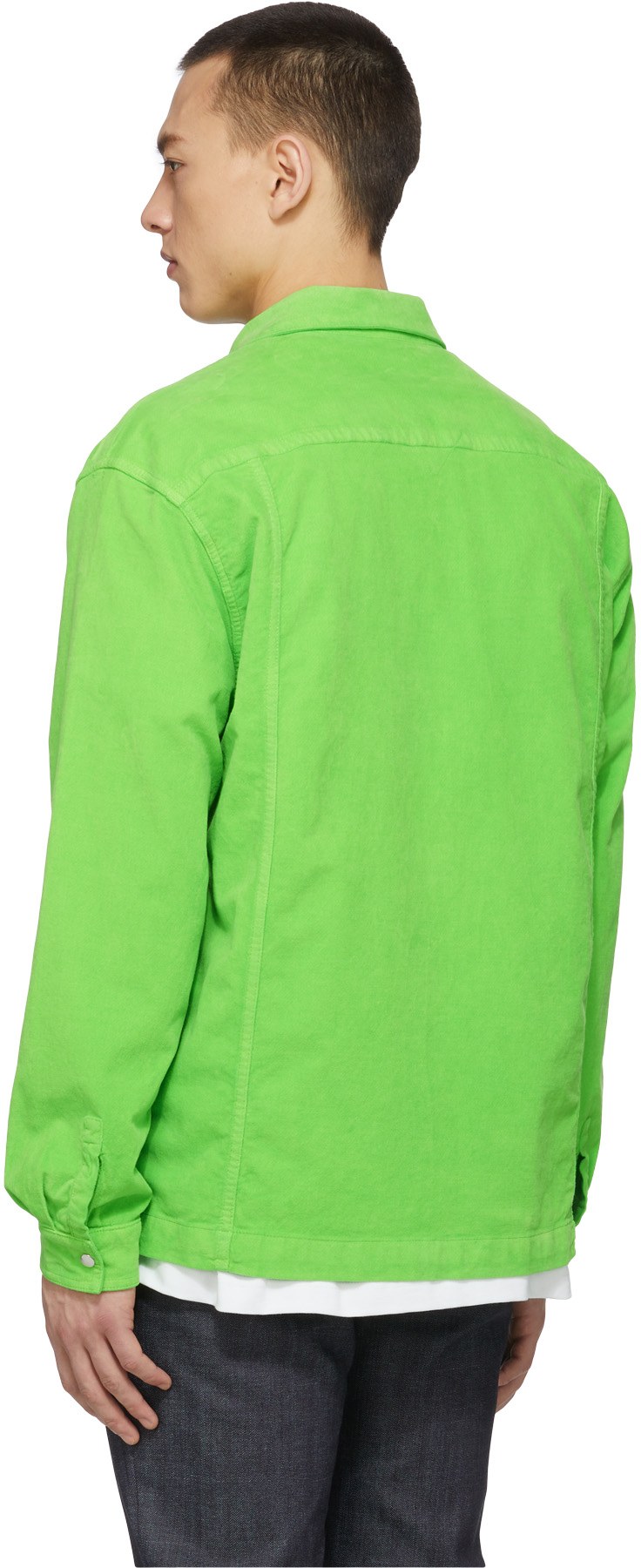 Kenzo: Green Snap Shirt Jacket - 3