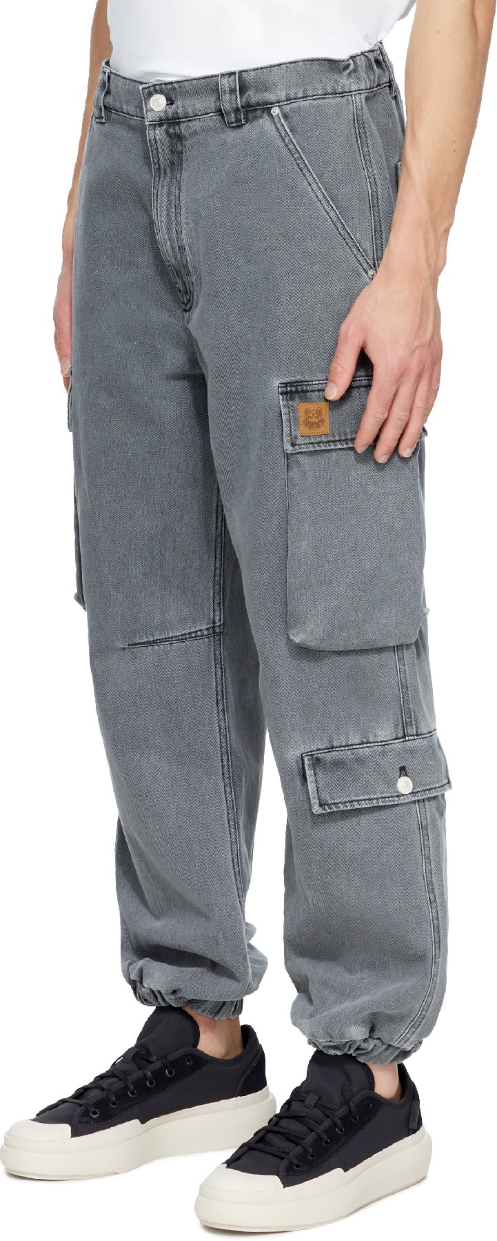 Kenzo: Gris Pantalon de Jogging Cargo en Denim Gris - 2