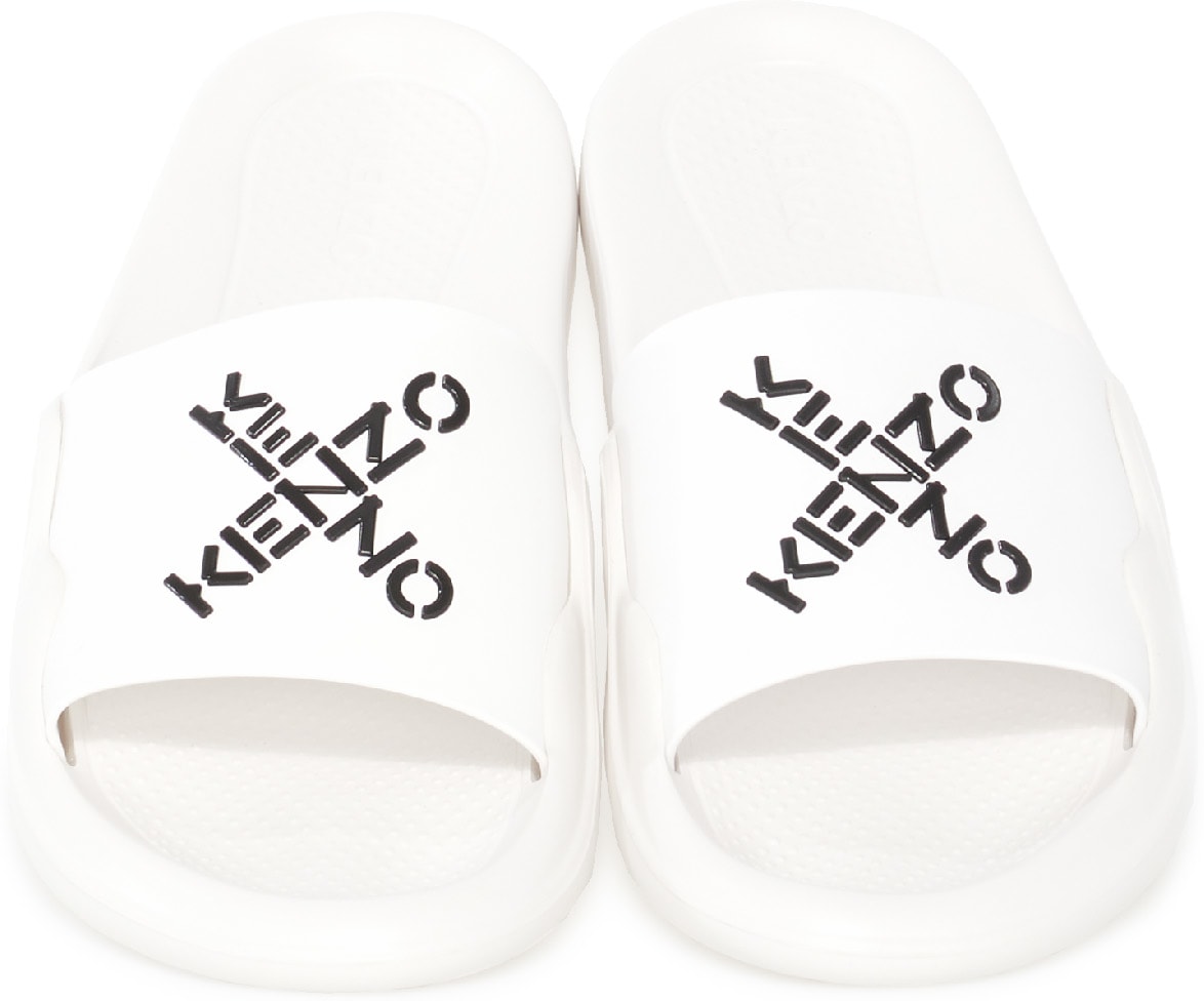 Kenzo: White Kenzo Sport 'Little X' Pool Slide - 4