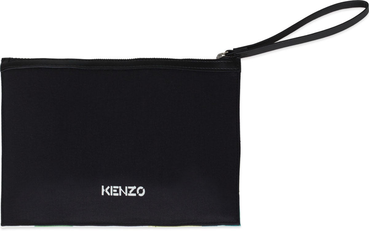 Kenzo: Silver 'Kenzo Tribute' Large Clutch - 2