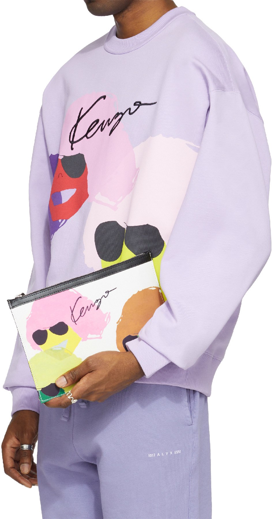 Kenzo: Argent Grande Pochette 'Kenzo Tribute' Argent - 3