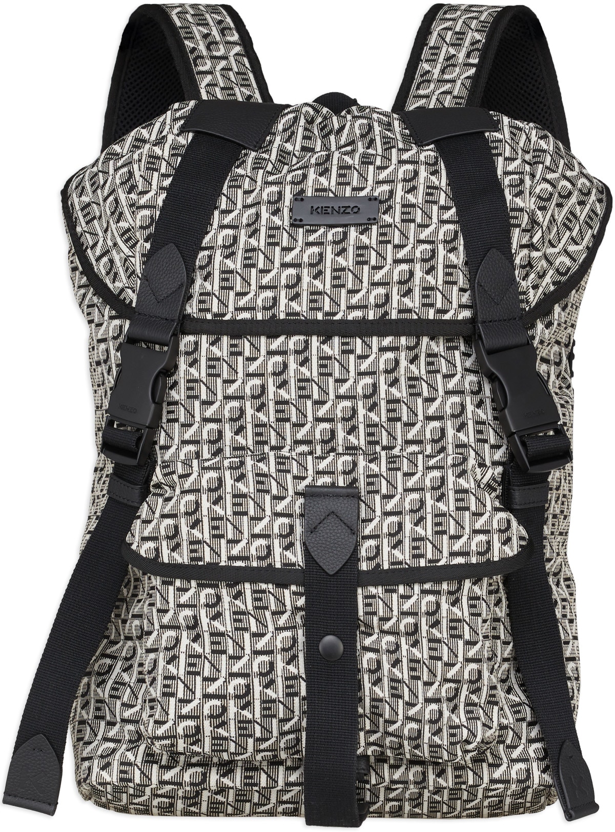 Kenzo: Grey Courier Jacquard Rucksack - 1