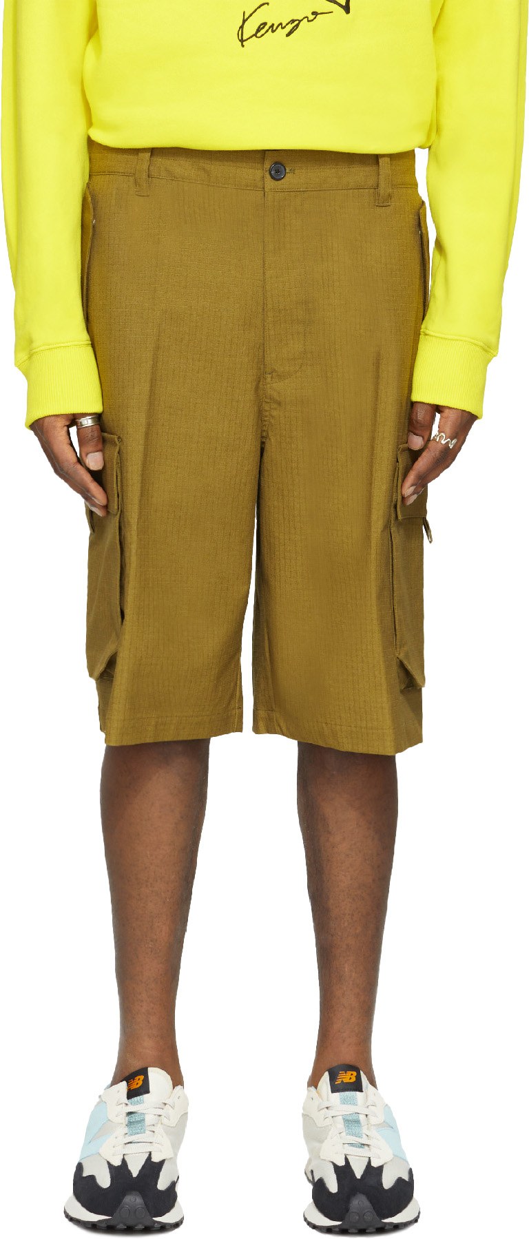 Kenzo: Green Cargo Shorts - 1