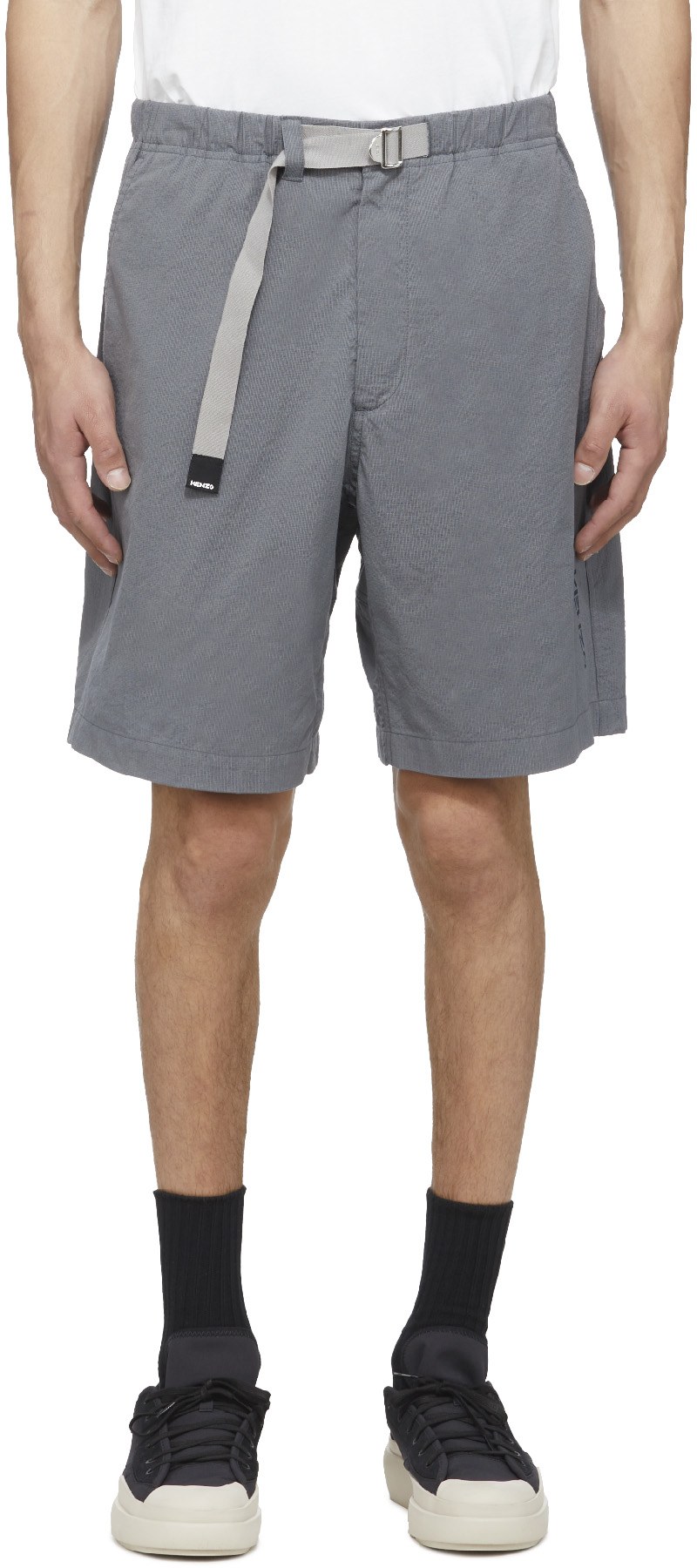 Kenzo: Blue Belted Shorts - 1