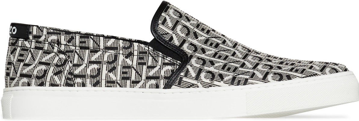 Kenzo: Black K-Skate Jacquard Monogram Slip-On Sneaker - 1