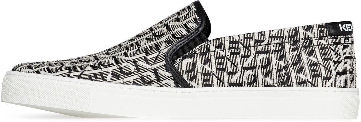 Kenzo: Black K-Skate Jacquard Monogram Slip-Ons - 2