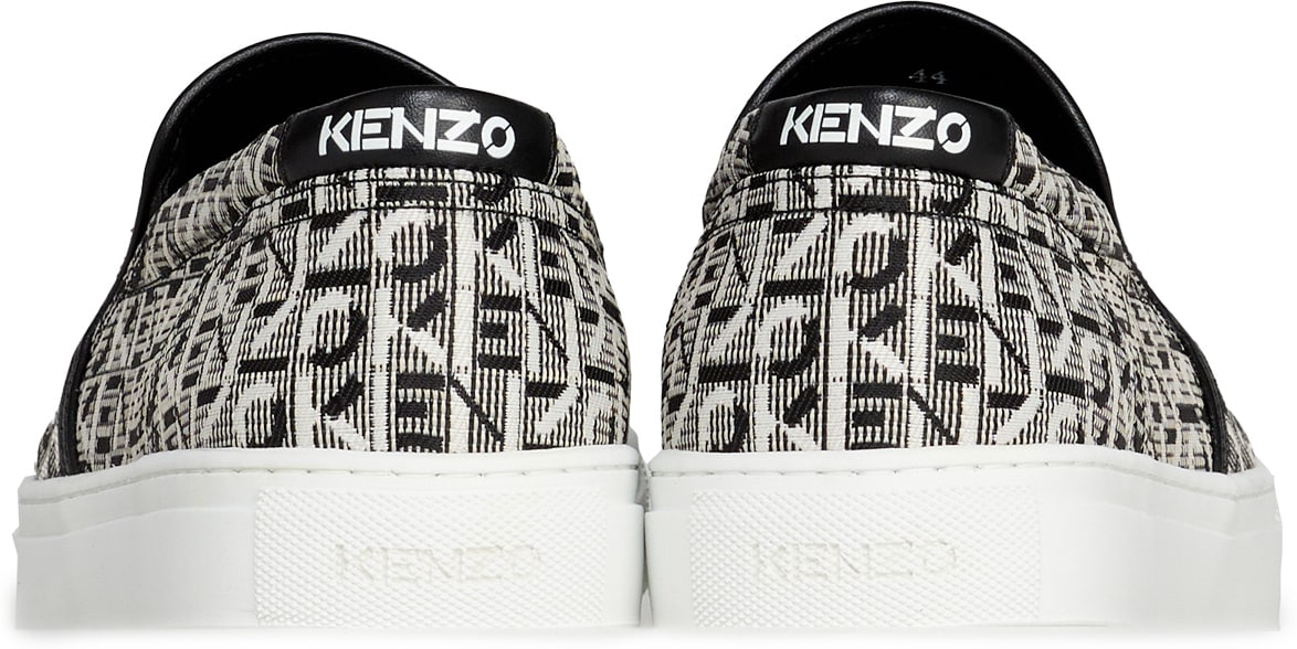 Kenzo: Black K-Skate Jacquard Monogram Slip-On Sneaker - 5