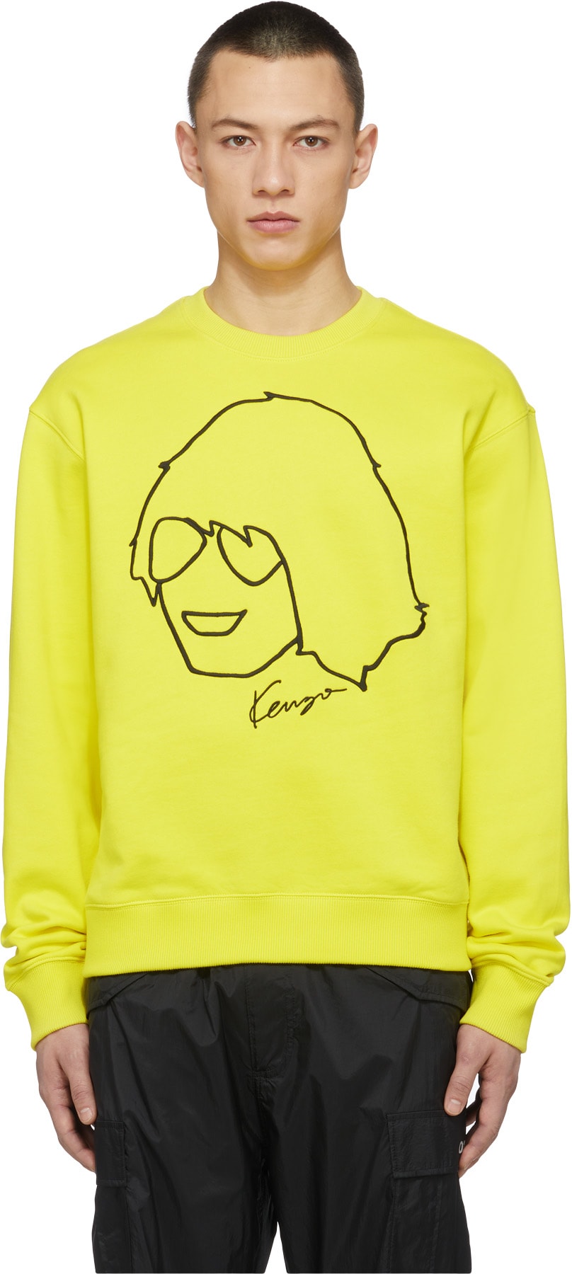 Kenzo: Yellow 'Kenzo Tribute' Crew Sweater - 1