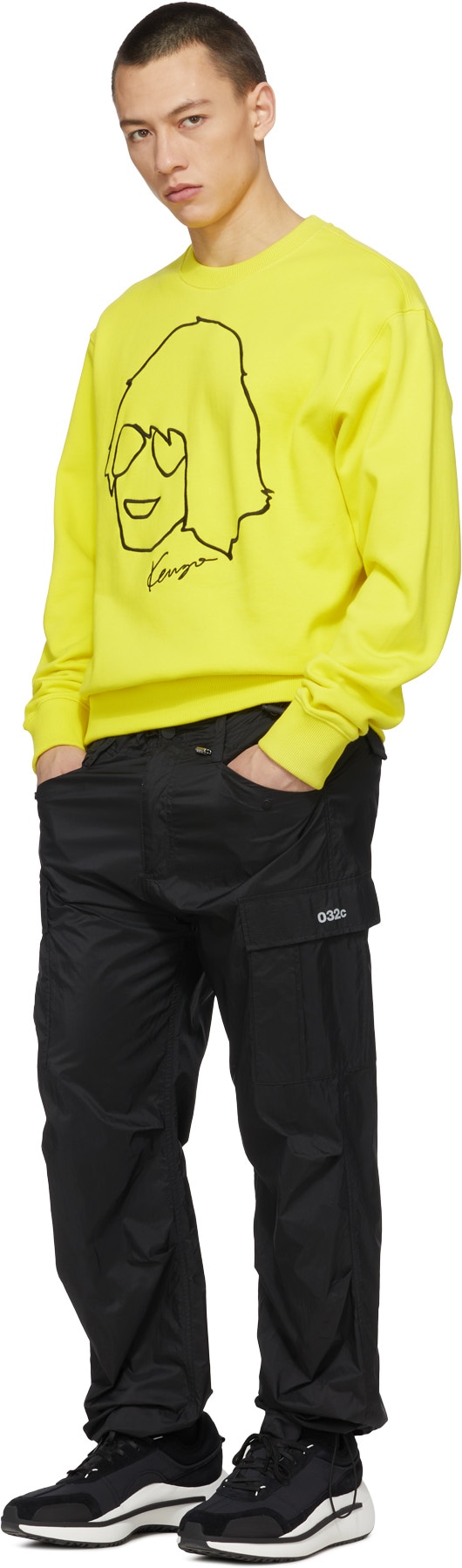 Kenzo: Yellow 'Kenzo Tribute' Crew Sweater - 4