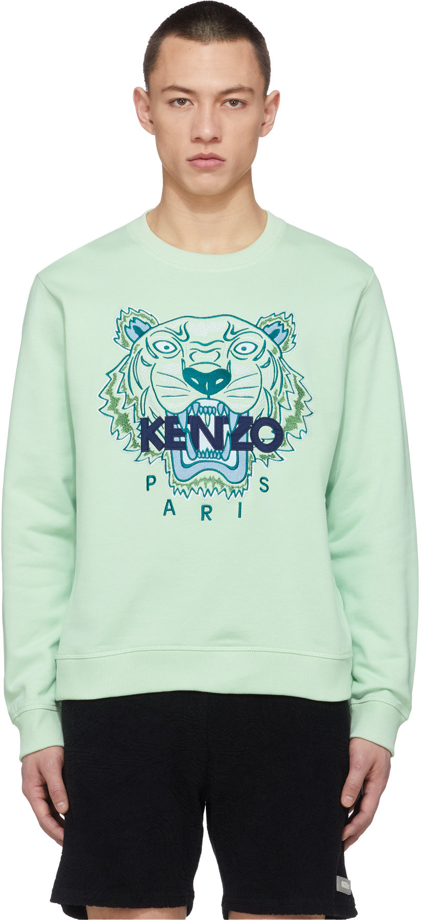 Kenzo: Green Tiger Crew Sweater - 1