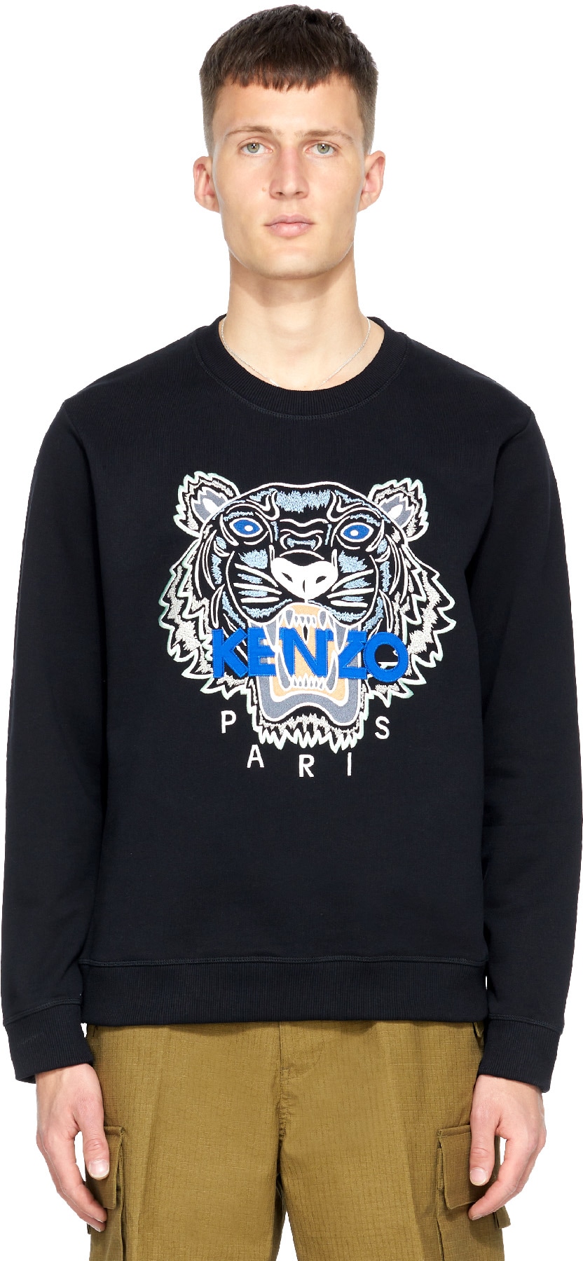 Kenzo: Black Tiger Crew Sweater - 1