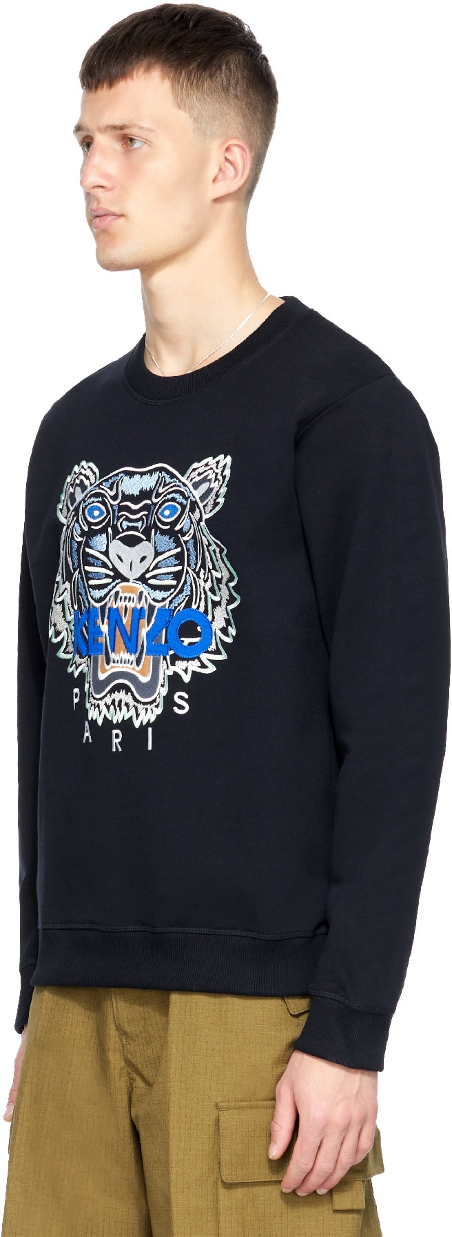 Kenzo: Black Tiger Crew Sweater - 2