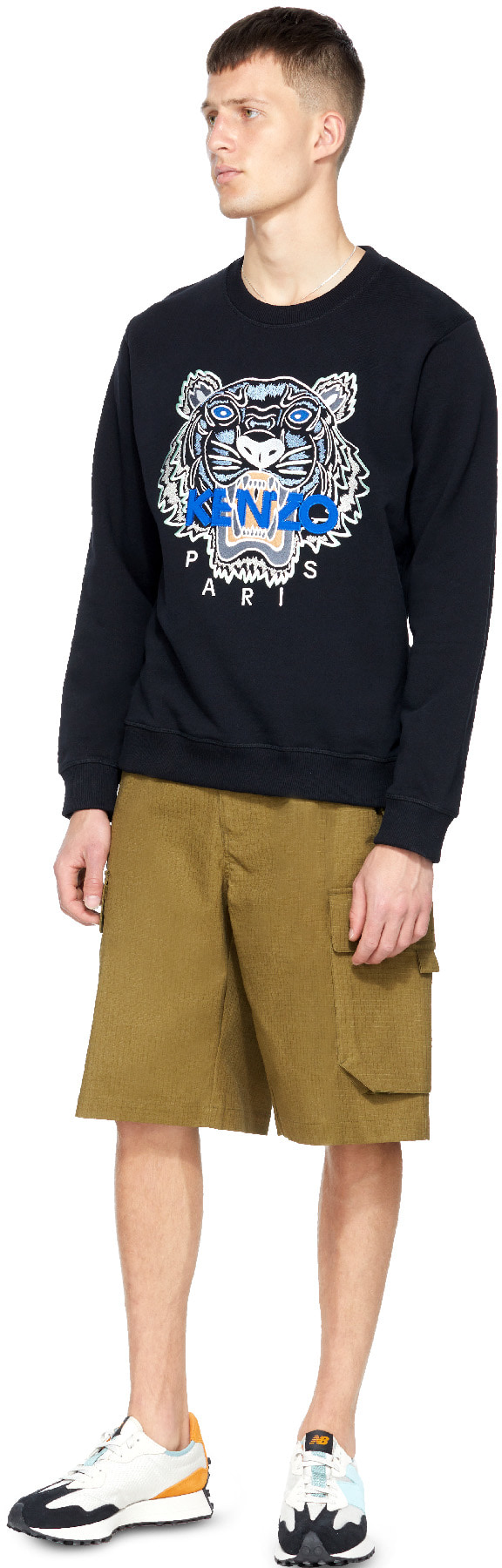 Kenzo: Black Tiger Crew Sweater - 4