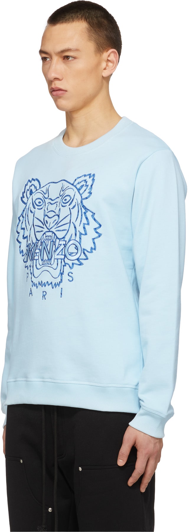 Kenzo: Blue Climbing Rope Tiger Crew Sweater - 2