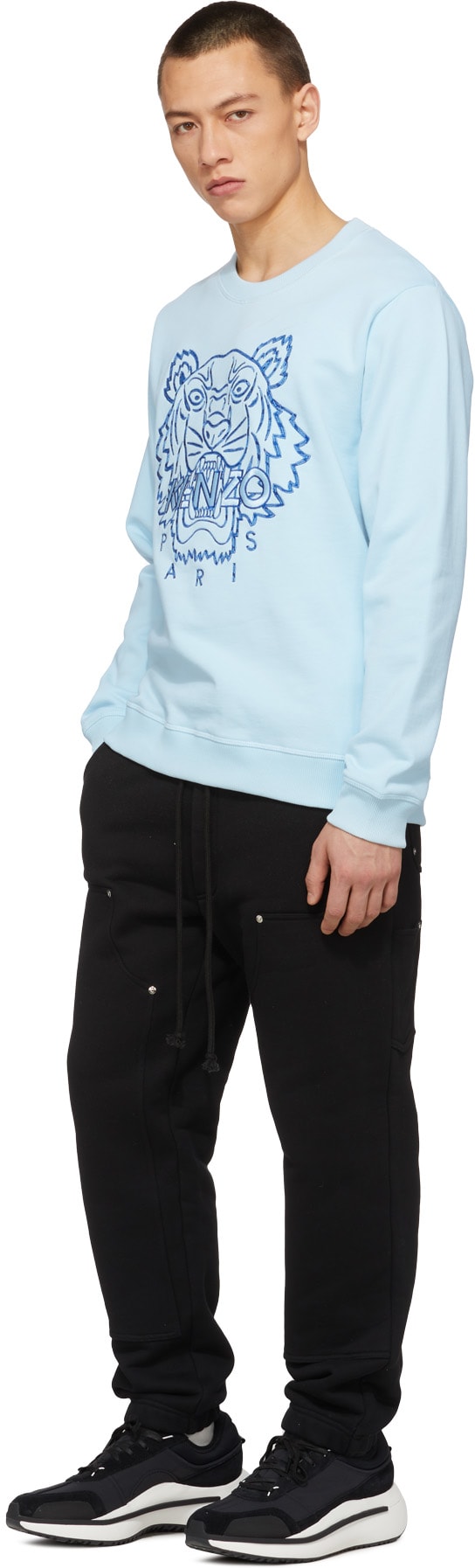 Kenzo: Blue Climbing Rope Tiger Crew Sweater - 4