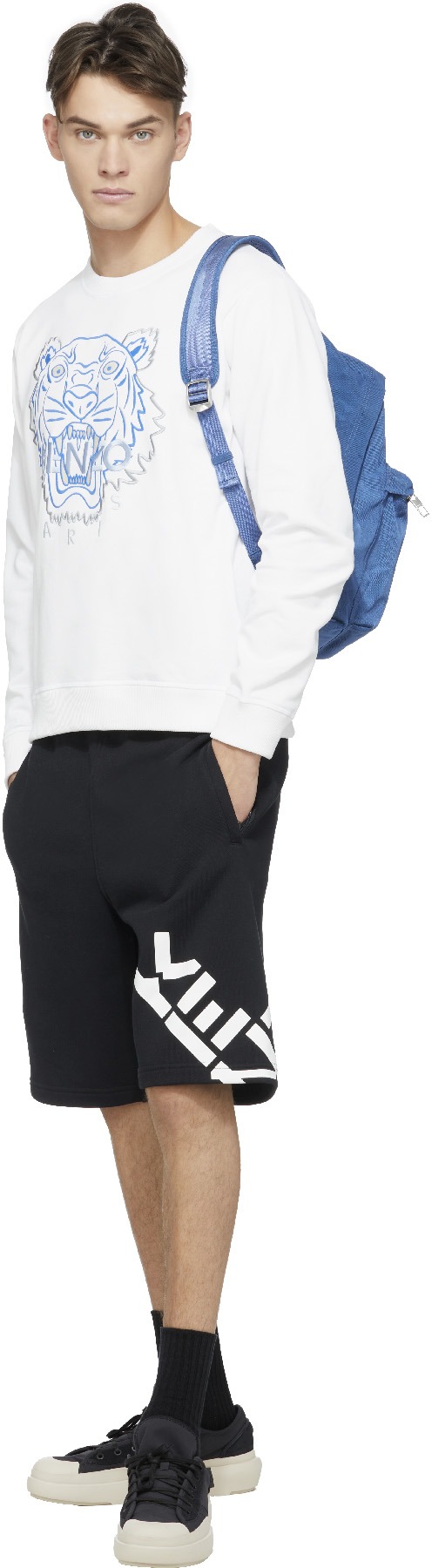 Kenzo: White Matte Shiny Tiger Crew Sweater - 4