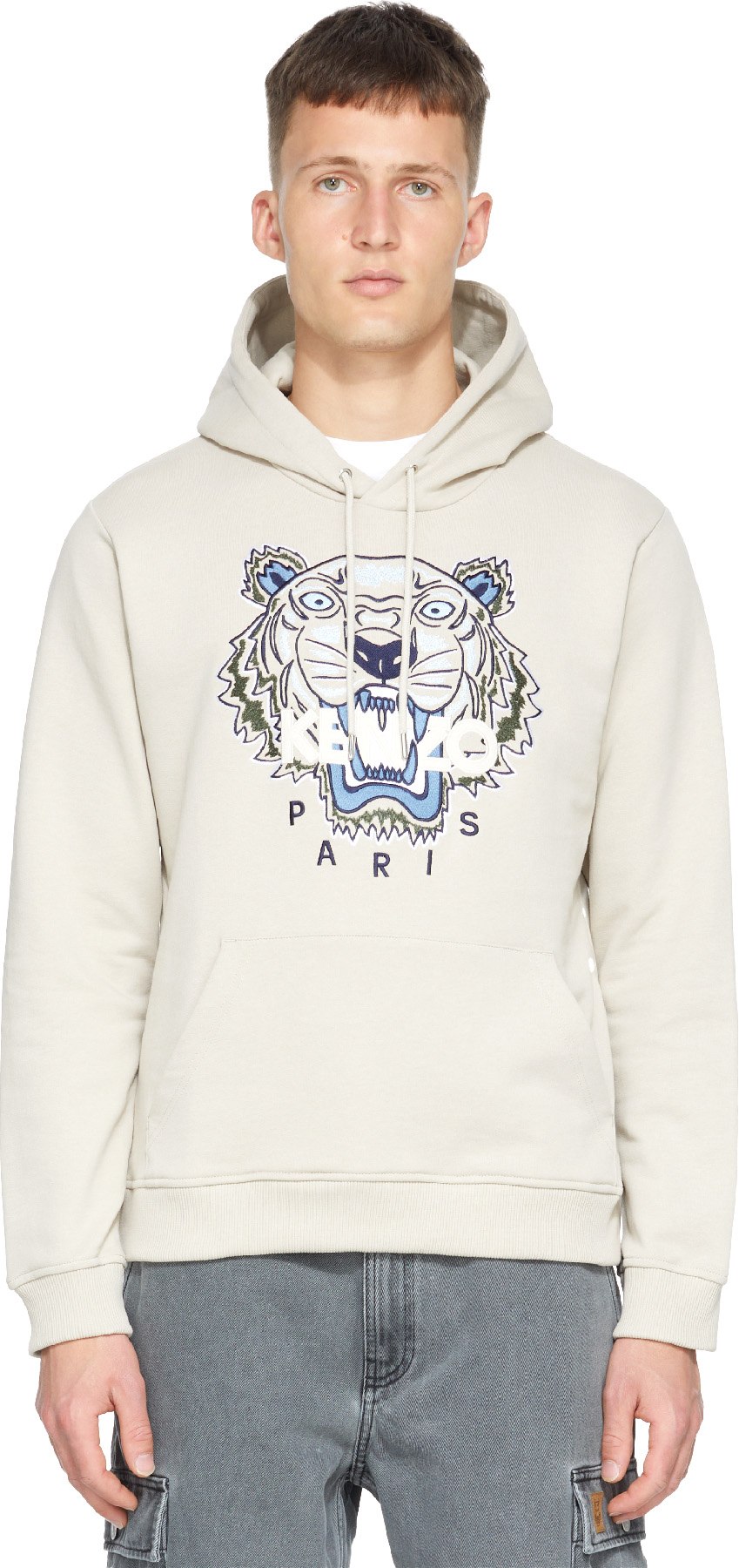 Kenzo: Neutrals Tiger Hoodie - 1
