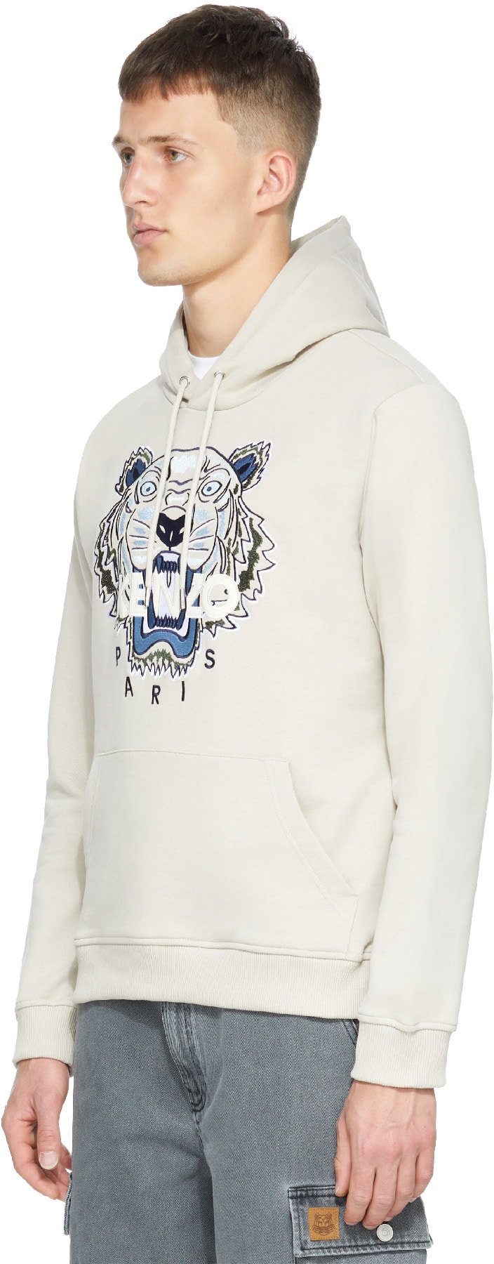Kenzo: Neutrals Tiger Hoodie - 2