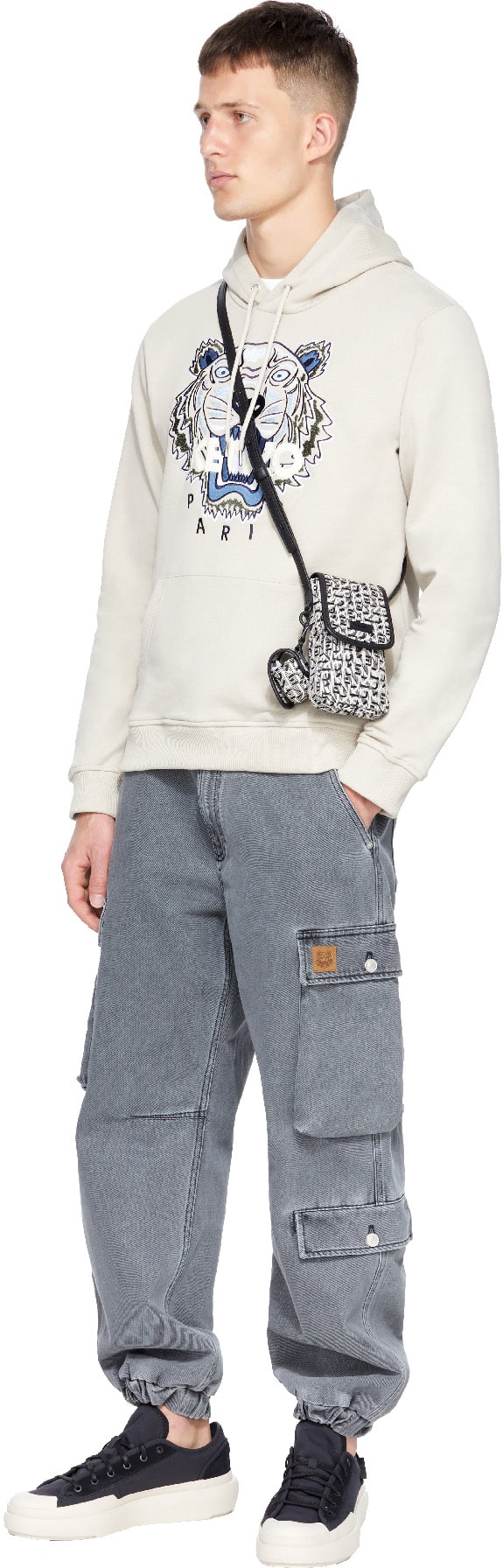 Kenzo: Neutrals Tiger Hoodie - 4