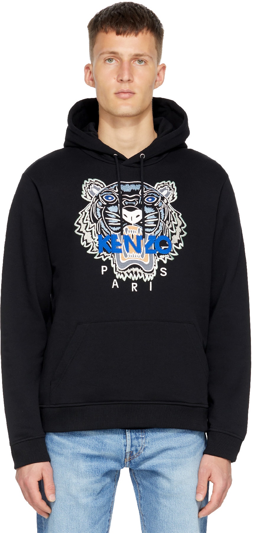Kenzo: Black Tiger Hoodie - 1