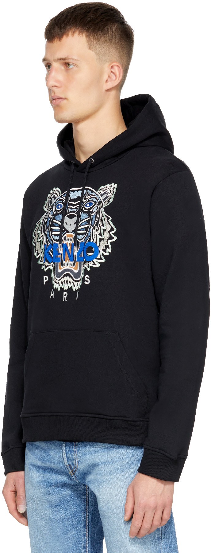 Kenzo: Black Tiger Hoodie - 2