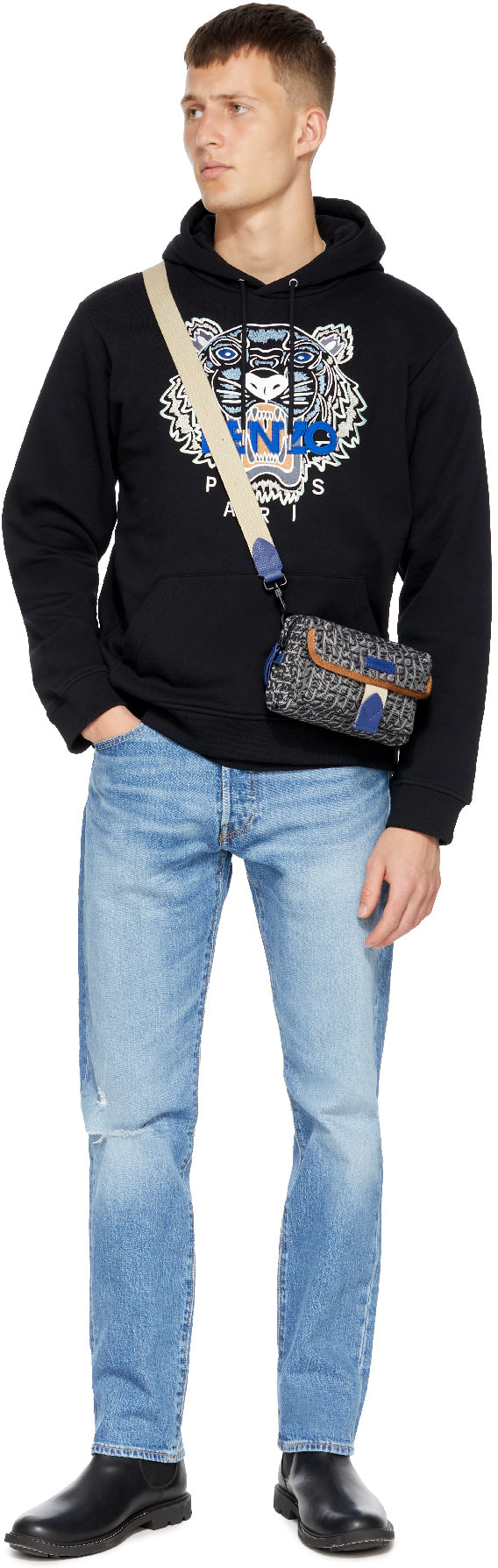Kenzo: Black Tiger Hoodie - 4