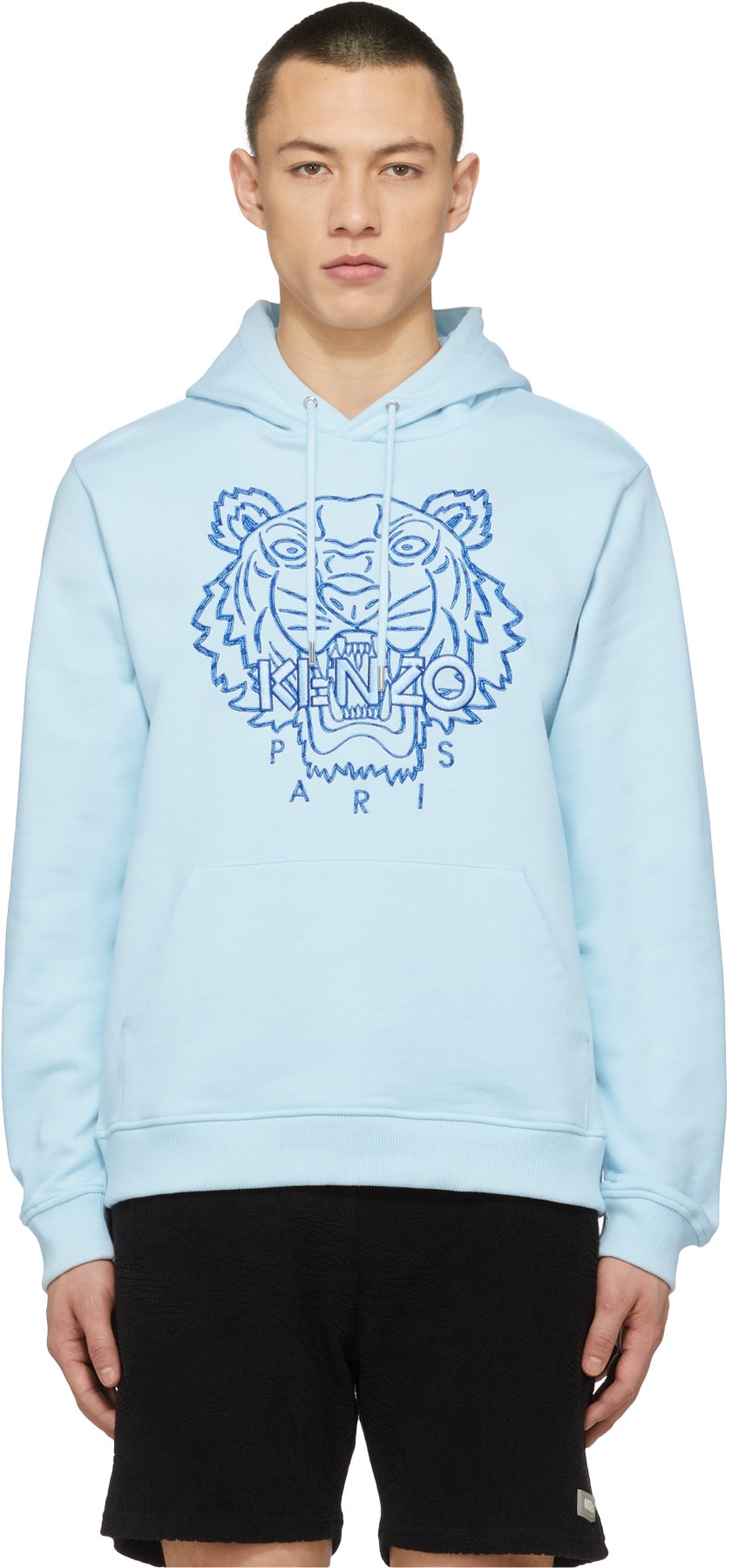 Kenzo: Blue Climbing Rope Tiger Hoodie - 1