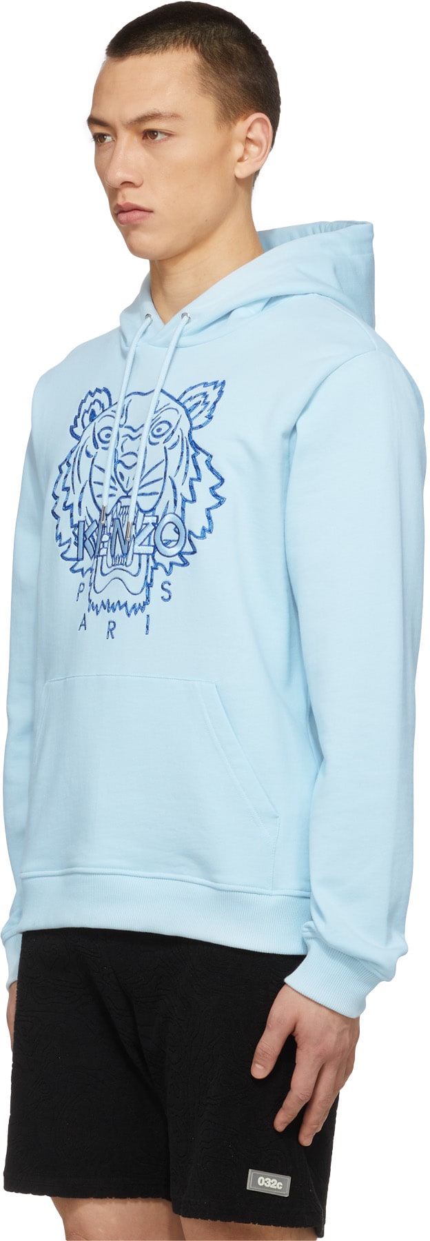 Kenzo: Bleu Pull à Capuche Climbing Rope Tigre Bleu - 2