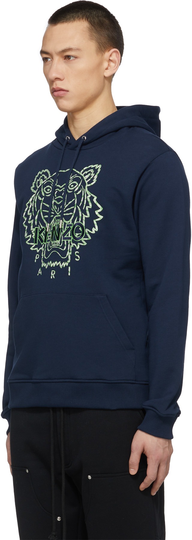 Kenzo: Blue Climbing Rope Tiger Hoodie - 2