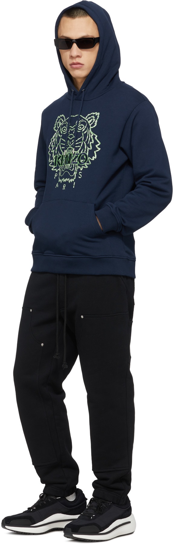 Kenzo: Blue Climbing Rope Tiger Hoodie - 4