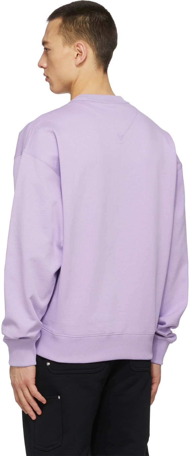 Kenzo: Purple 'Kenzo Tribute' Oversize Crew Sweater - 3