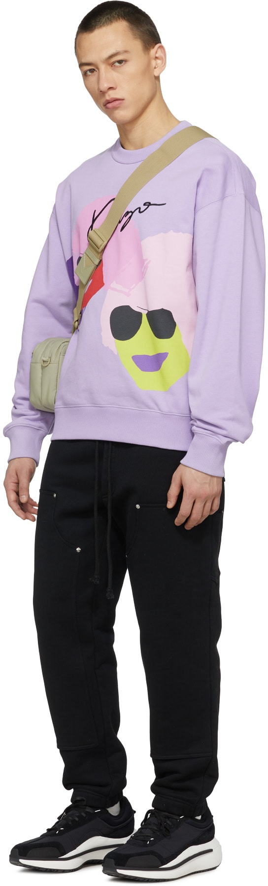 Kenzo: Purple 'Kenzo Tribute' Oversize Crew Sweater - 4