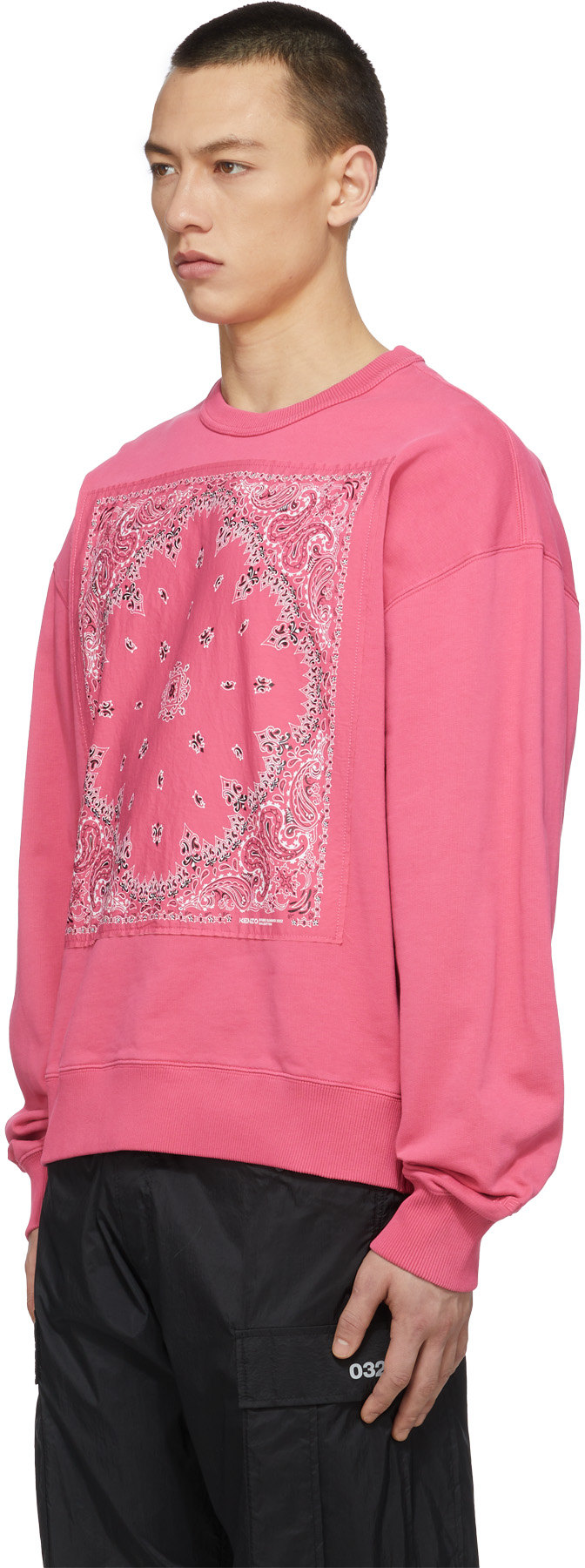 Kenzo: Pink 'Bandana' Oversize Crew Sweater - 2